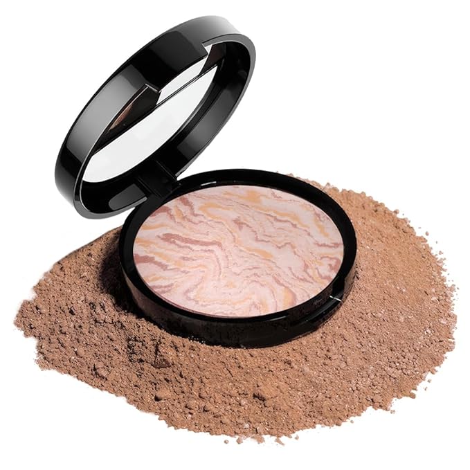 Baked Natural Correcting Pwoder Foundation Makeup, Highlighter Hybrid - Natural Finish, Waterproof Long Lasting, Demi-Matte Natural Finish, Talc-Free, Vegan, 05#
