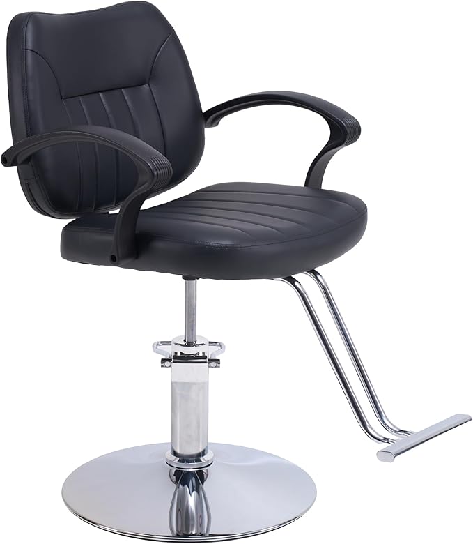 Barber Salon Chair, 360° Rotation Height Adjustable Barber Stylist Hair Chair with Hydraulic Pump, Hairdressing Chair for Barbershop & Beauty Spa(Black)