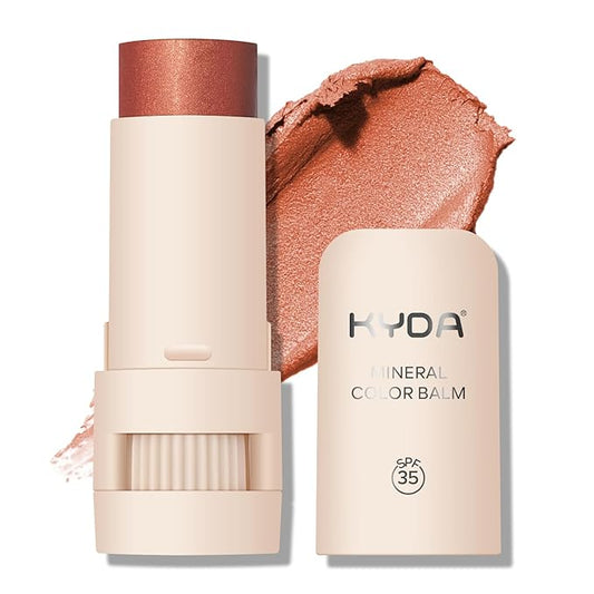 Mineral Color Balm, SPF 35 Multi Color Stick for Lips, Cheeks& Eyes, Blendable Creamy Lightweight Formula, Buildable Shimmer Finish, Multiuse Makeup Stick, Cherry