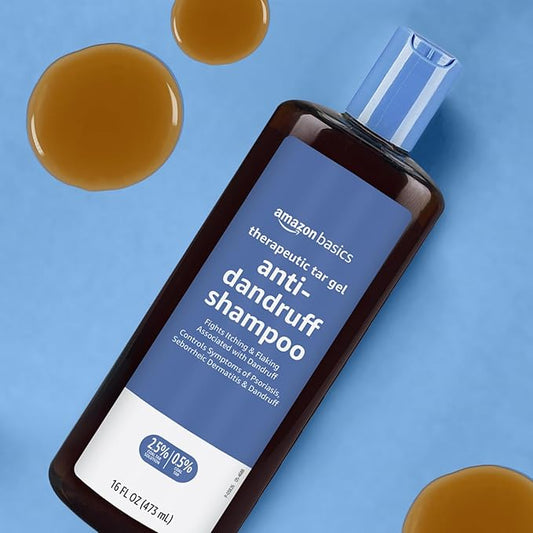 Amazon Basics Therapeutic Plus Coal Tar Anti-Dandruff Shampoo 0.5% Coal Tar, 16 Fl Oz, Pack of 1