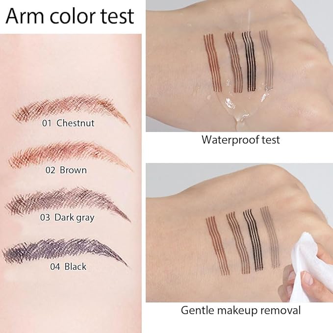 Eyebrow Ink Pencil by Brow Stylist -Micro 4 Point Brow Pen Lift & Snatch Eyebrow Pen Kits with 3 Eyebrow Stencil Long-Lasting Waterproof Natural Eyebrow Hair (1Pc 03# dark grey)