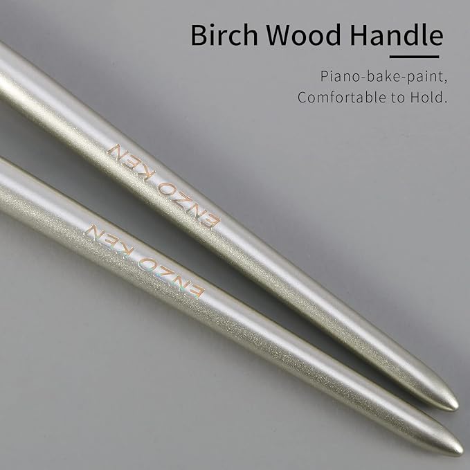 Natural Goat Hair Eye Shadow Brush, ENZO KEN Blending Eyeshadow Brush, Eye Shadow Blending Brush, Eye Blending Brush, Small Nose Contour Brush, Smudge Eye Brushes, Eyeshadow Blending Brush. Gold,E204L