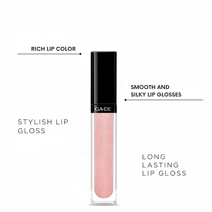 GA-DE Crystal Lights Lip Gloss, 823 - Enriched with Light-Reflecting Crystal Pearls - Smooth Silky, Rich Color - Moisturizes and Adds Shine - 0.2 oz