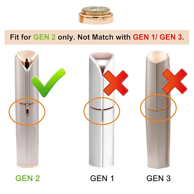 tuokiy Replacement Heads for Flawless Finishing Touch Facial Hair Removal Tool for Women. Just fit Gen 2 Hair Removal Device