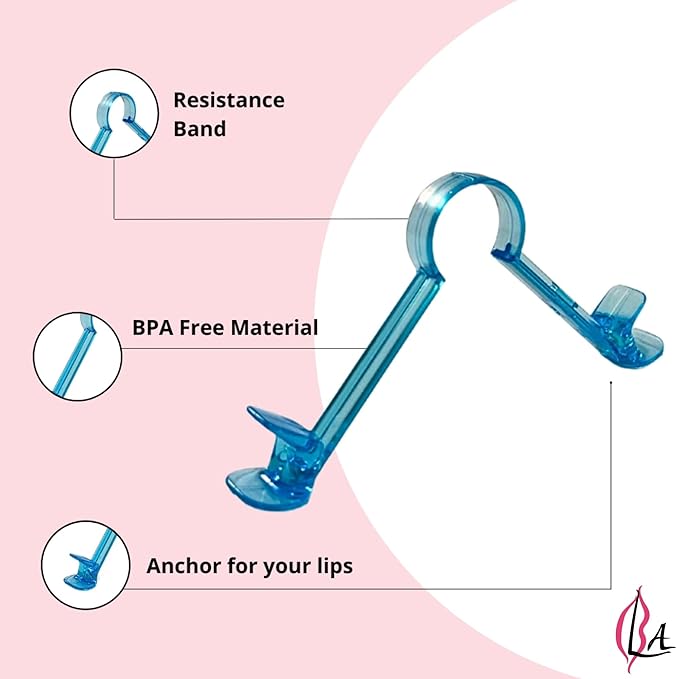 Lip Plumper Device | Non-Invasive Lip Plumping Device, Pain-Free | 60-Second Daily Exercise for Fuller Lips, Defined Jawline & Firmer Skin, MADE IN USA (Sky Blue)