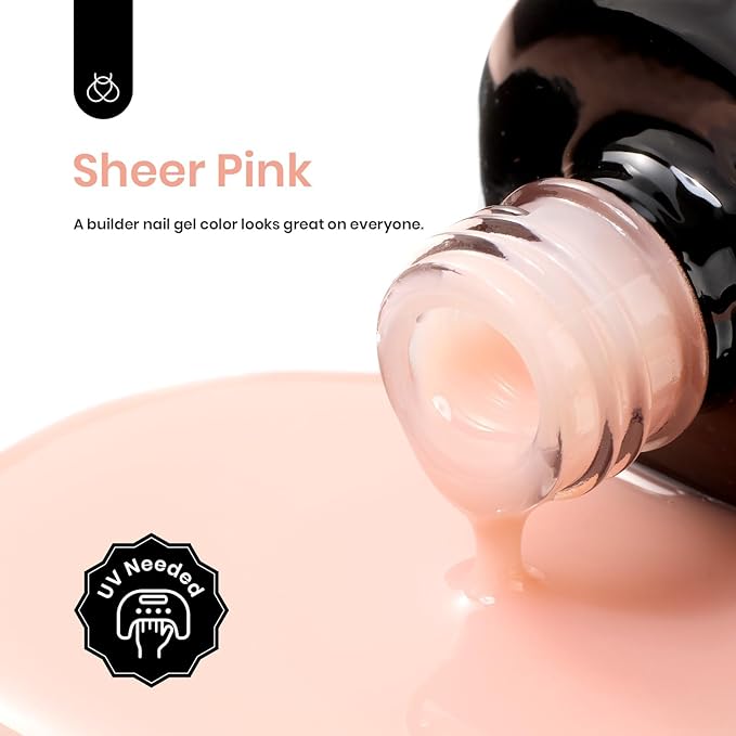 Beetles Builder Gel for Nails,0.51 OZ 7 in 1 Nude Jelly Builder Nail Gel Color for Building Apex & Nail Extension Strengthen Thin Nails Salon DIY Manicure Nail Art for Women