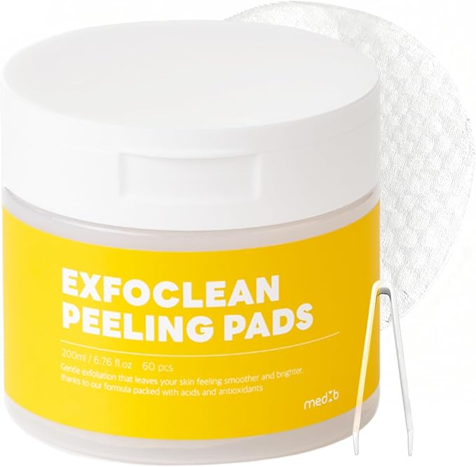 MEDB Exfoclean Peeling Pads Korean Skincare Exfoliating Face Pad with AHA & BHA Face Exfoliator Toner Pads with Salicylic Acid Brightening, Hydrating, Pore Care, for Radiant & Clear Skin, 60 Counts