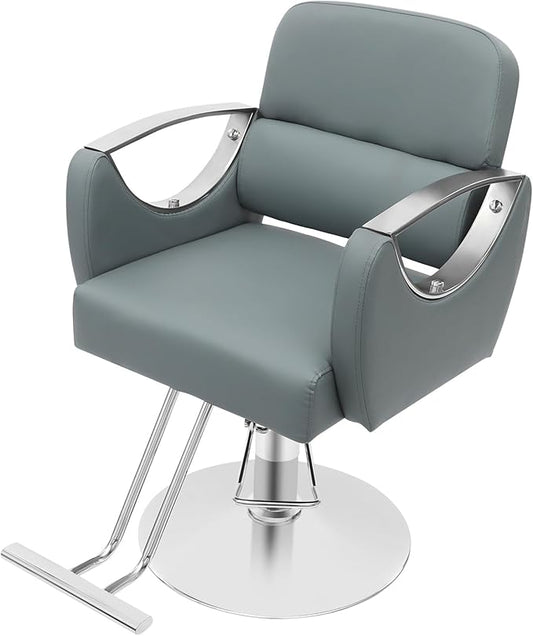 Barber Salon Chair, Salon Chairs for Hair Stylist,hair Chair with Heavy Duty Hydraulic Pump & Footrest, 360 Degrees Rolling Swivel Spa Beauty Equipment for Hair Stylist Women Man, 440 Lbs (Haze Blue)