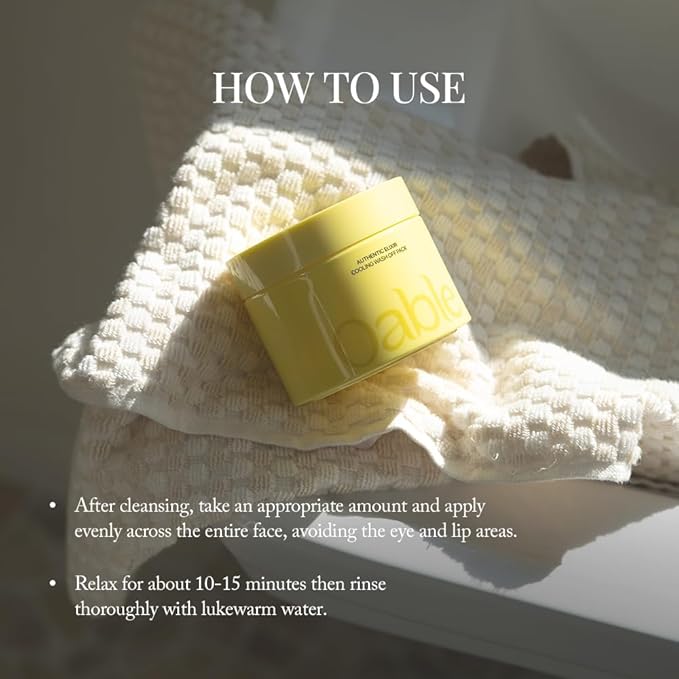 Authentic Elixir Cooling Wash-Off Pack (105 ml / 3.55 fl.oz) | Cooling Mask for Pore Care & Skin Refreshment | Helps Depuff & Revive Tired-Looking Skin | Korean Skincare