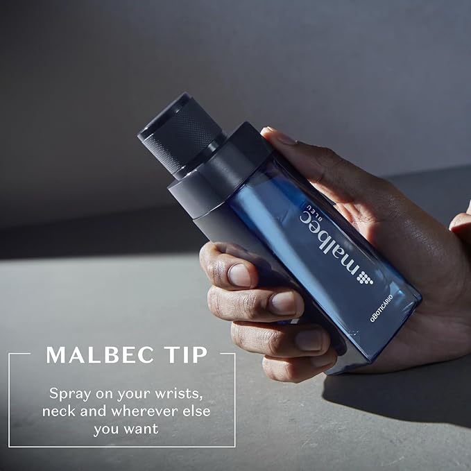 Malbec Bleu Eau de Toilette By O Boticário, Cologne For Men, French Oak Barrel-Aged Red Wine & Fresh Woody Fougére Scent, 3.4 Ounce