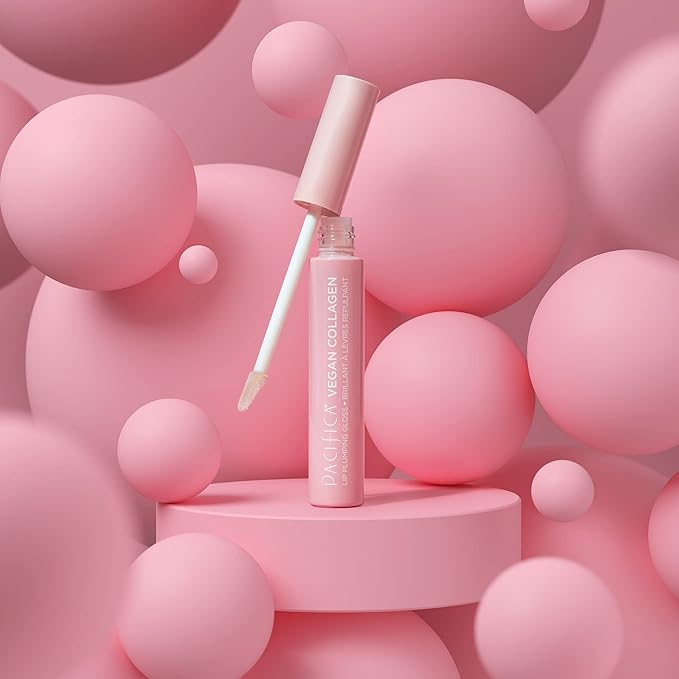 Pacifica Vegan Collagen Lip Plumping Gloss – Hydrating Lip Plumper with Peptides, Coconut & Vitamin E, High Shine Non-Sticky, Clean Vegan, 0.22 fl oz