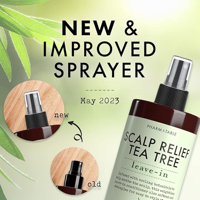 Leave In Conditioner Spray - Tee Trea Scalp Treatment - Anti-Dandruff and Dry & Itchy Scalp treatment, Hydrating & Medicated Formula for Psoriasis and Scalp Care - Detangles & Nourishes Hair.