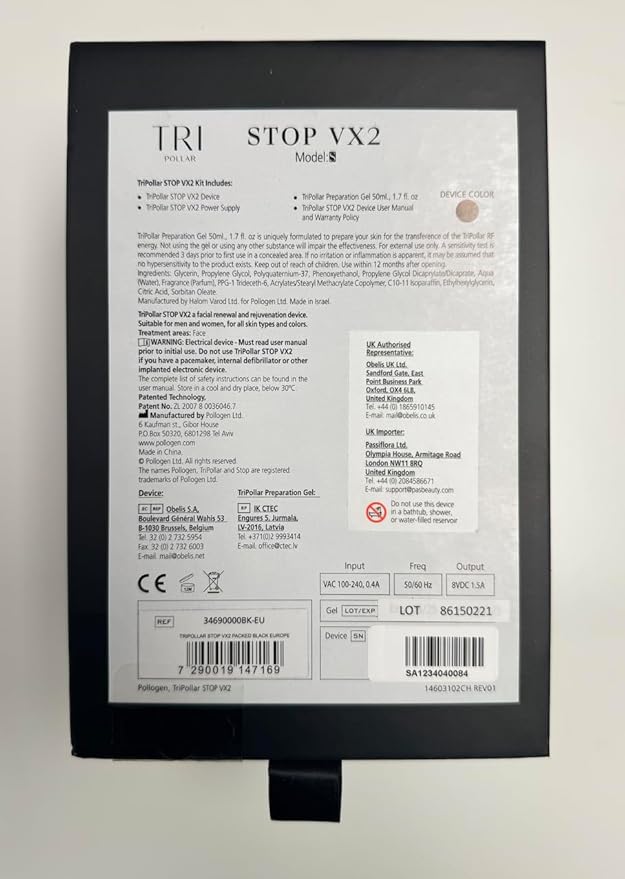 TriPollar Stop Vx 2 | Pollogen Stop U Model UXV Device | New Multi-RF + DMA Technology | at-Home Facial Device