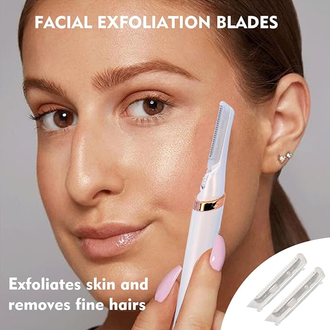 18 Pack Replacement Head for Finishing Touch Flawless Dermaplane Glo Sonic Facial Exfoliation Lighted, Dermaplane Refill Blades for Flawless Vibrating Dermaplane Razor,Safety Micro-guards for Skin