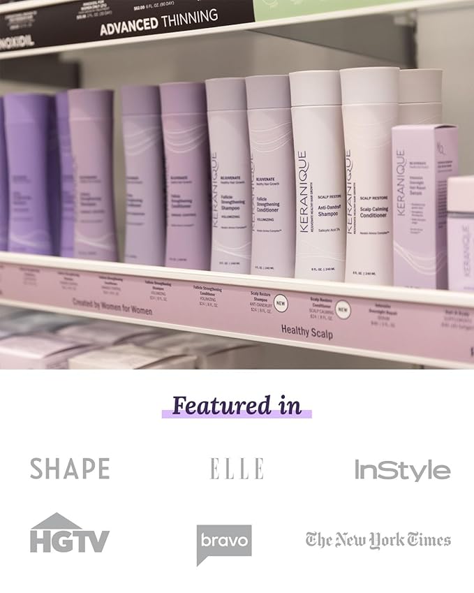 Keranique Color Safe Shampoo and Conditioner - Protect and Extend Color Shampoo and Conditioner for Women with Dry, Fine, Color Treated Hair - Sulfate Free Set for Colored Hair with UV Protection