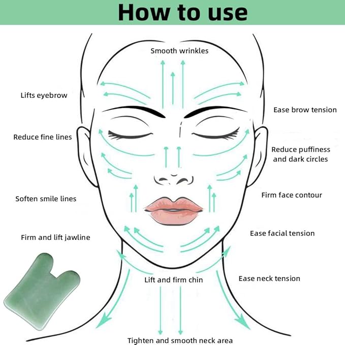 Gua Sha Facials Tools for Nose Massage Tools Board Natural Jade Stone for SPA Acupuncture Therapy Trigger Point Treatment