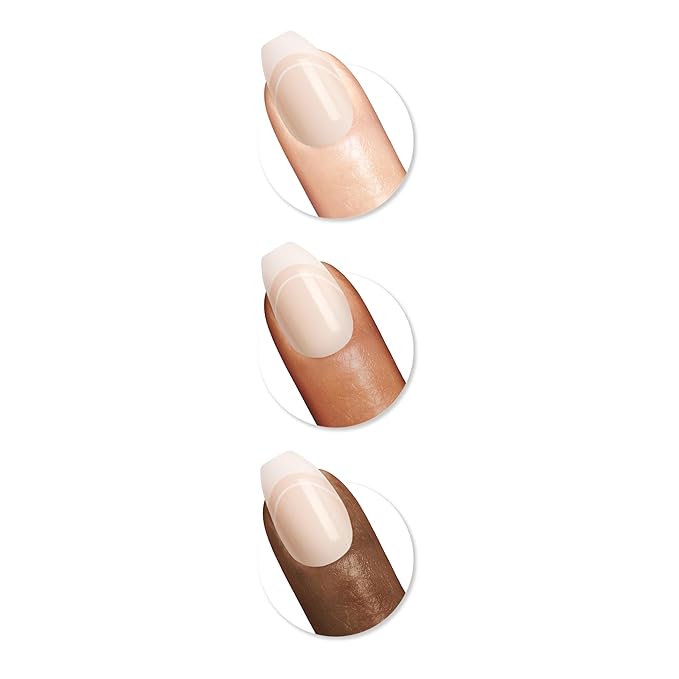 Sally Hansen Salon Effects Perfect Press-On Nails | Coffin Shape | Easy to Apply, Non-Damaging | 30 Nails, Nail Glue, Adhesive Tabs, File | On Point
