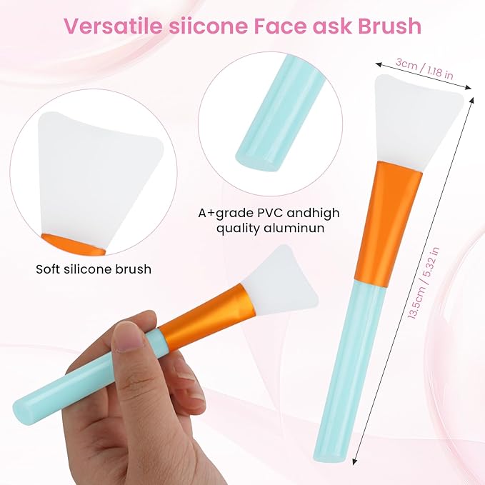 5PCS Silicone Face Scrubber Brushes Set- 2PCS Facial Cleaning Brush Exfoliator Tools- 1PCS Silicone Face Mask Applicator- 2PCS 2 in 1 Face Mask Brush Nose Lip Scrubber Skin Care Tools