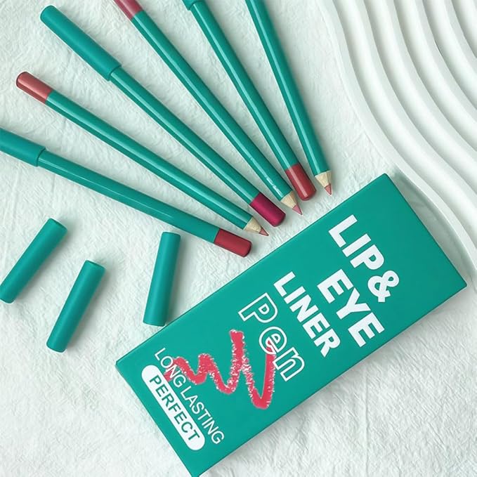 6 Pcs Ultra Silky Lip Liner Lipstick Pencils Set for Shaping & Sculpting Lips, Creamy Matte Velvet Pigmented Crayon (6Pcs-Matte Creamy Smoothly-B, Pack of 1)