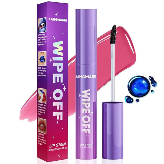 Jolilab Lip Stain Masque,Wipe Off Lip Tint,Waterproof,Transfer proof,Highly Pigmented,Ultra Long Lasting Lip Stain Peel off Makeup With Matte finish for All-day Wear.(#01 DEEP PLUM)