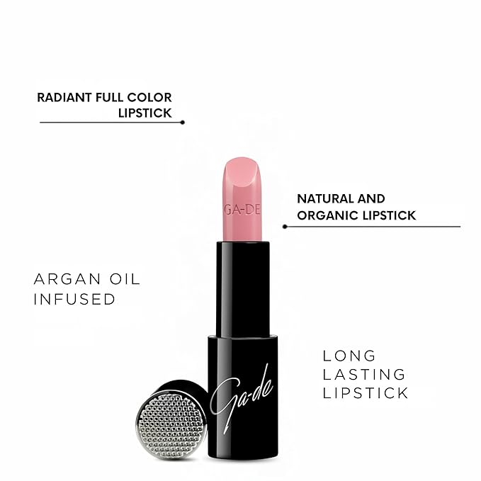 GA-DE Selfie Full Color Lipstick, 851 - Long Lasting High Pigment Lipstick with Argan Oil - Creamy Radiant Shine and Hydrating Benefits - 0.14 oz