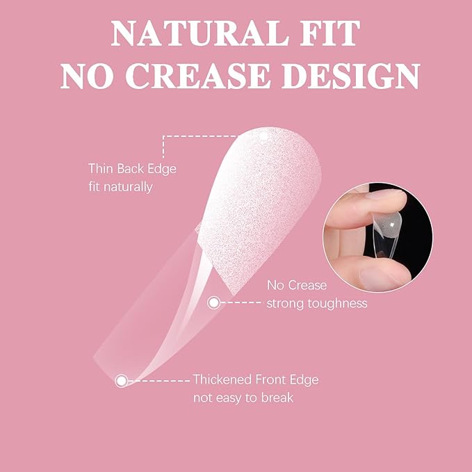 Extra Short Straight Nail Tips, SSWSBYKE 300pcs 15 Sizes Soft Gel Acrylic Nail Tips for Full Cover Pre-Shaped Fake Nails Tips Half Matte Press On Nails for Extension Home DIY Salon