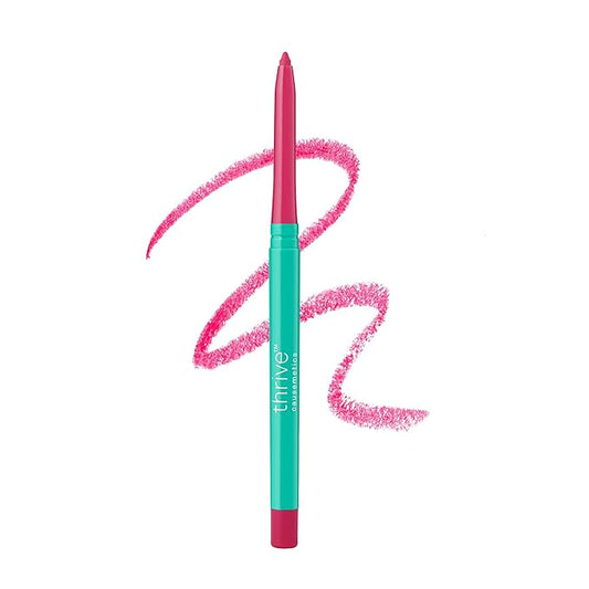 Thrive Causemetics Lip Filler Long-Wearing + Plumping Lip Liner, Shea Butter Hydrating Lip Plumper Retractable Lip Liner Pencil, Built In Sharpener, Vegan & Cruelty Free, Ebony (Fuchsia Pink)