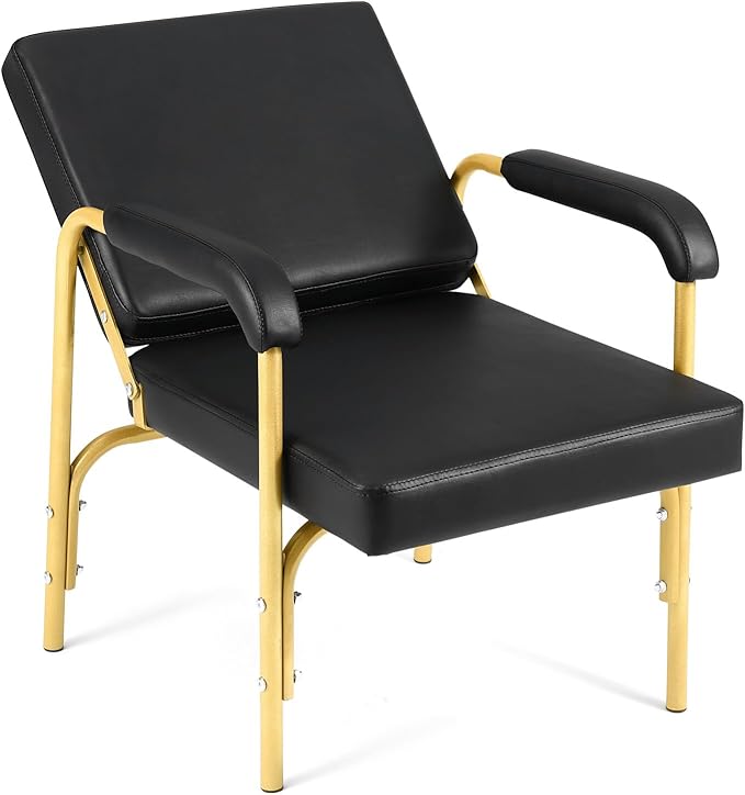 Shampoo Chairs Reclining Shampoo Chairs for Salon Barber Chair Hair Stylist Chair Auto Recline Salon Chair Spa Beauty Equipment for Hair Stylists, Tattoo Artists, Cosmetologists (Gold)