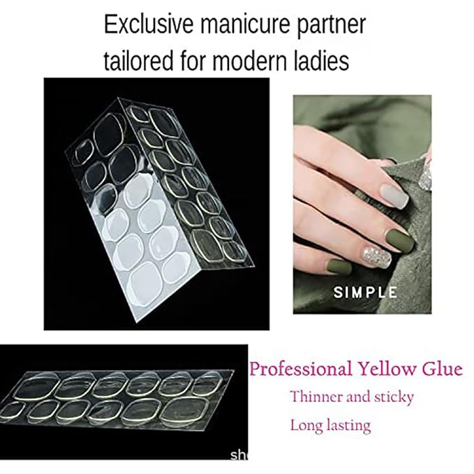 24Pcs Almond Press on Nails Medium Fake Nails Glossy Nude White Glue on Nails with Pearl Design Gold Chrome Bow Star Moon False Nail Full Cover Glitter Artificial Stick on Nails for Women Acrylic Nail