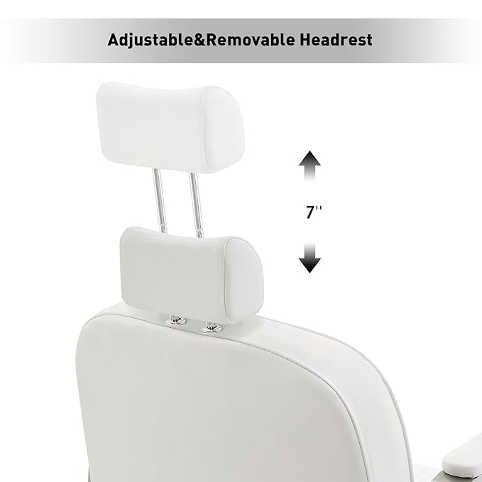 BarberPub Salon Chair for Hair Stylist, All Purpose Hydraulic Barber Styling Chair, Beauty Spa Equipment 8548 (White)