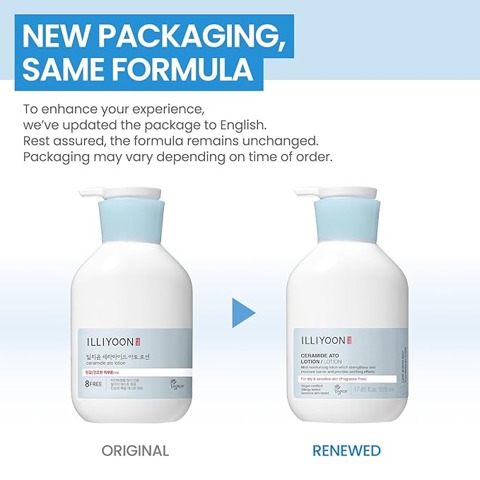 ILLIYOON Ceramide Ato Lotion 528ml(17.85oz) | Daily Moisturizing Lotion for All Skin Types | Deep Moisturizing and Soothing Effect | Korean Skin Care