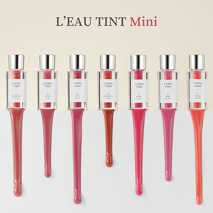 BBIA L’EAU Tint – Glossy & Glow Lip Stain, Watery Lip Tint, Non-Sticky, High Shine Finish, Long-lasting, Moisturizing, Lightweight, Natural, Daily Use, Vegan, Korean Lip Makeup (02 FLEUR L'EAU - MINI)
