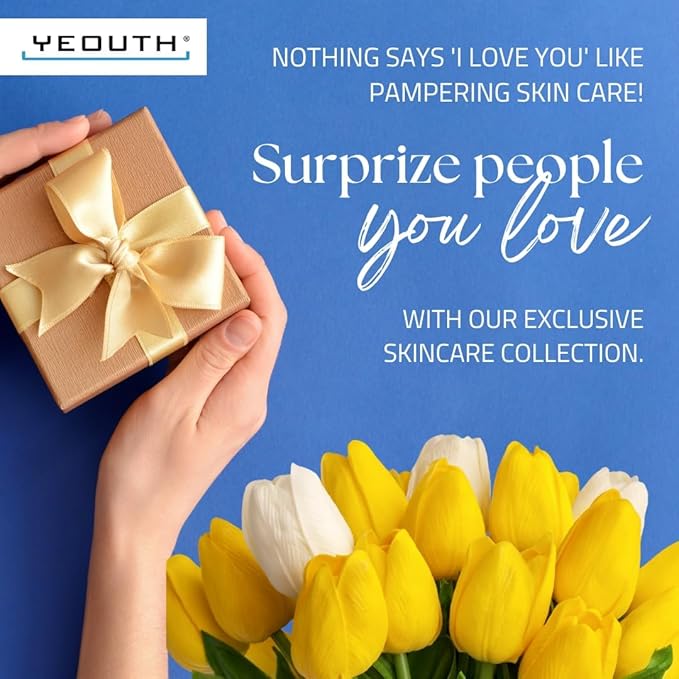 YEOUTH Skin Care Set: Hyaluronic Acid Serum, Vitamin C Cleanser, Toner & Face Cream, Teen Skincare Kit Girls & Boys 4-Piece Beauty Gifts