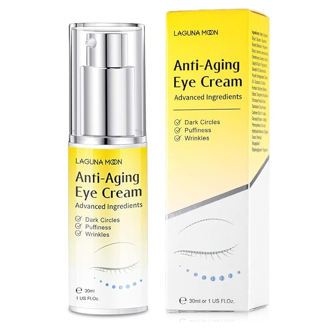 Lagunamoon Advanced Repair Eye Cream - Anti-Aging, Natural, Under Eye Cream - Hyaluronic Acid for Dark Circles, Puffiness, Fine Lines, Wrinkles - for All Skin Types (30mL / 1 Fl Oz)