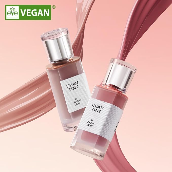 BBIA L’EAU Tint – Glossy & Glow Lip Stain, Watery Lip Tint, Non-Sticky, High Shine Finish, Long-lasting, Moisturizing, Lightweight, Natural, Daily Use, Vegan, Korean Lip Makeup (04 MAGNOLIA L'EAU)