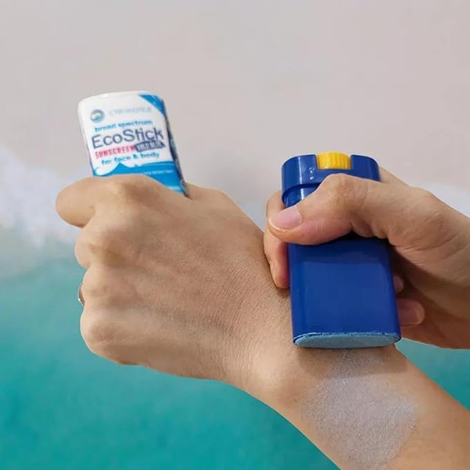 STREAM2SEA EcoStick SPF 35 Mineral Sunscreen Stick, Sweat Water Resistant Sunblock, USDA Approved Biodegradable Paraben Free Reef Safe Sunscreen Protection Against UVA UVB (EcoStick WildBlue) 0.5 oz