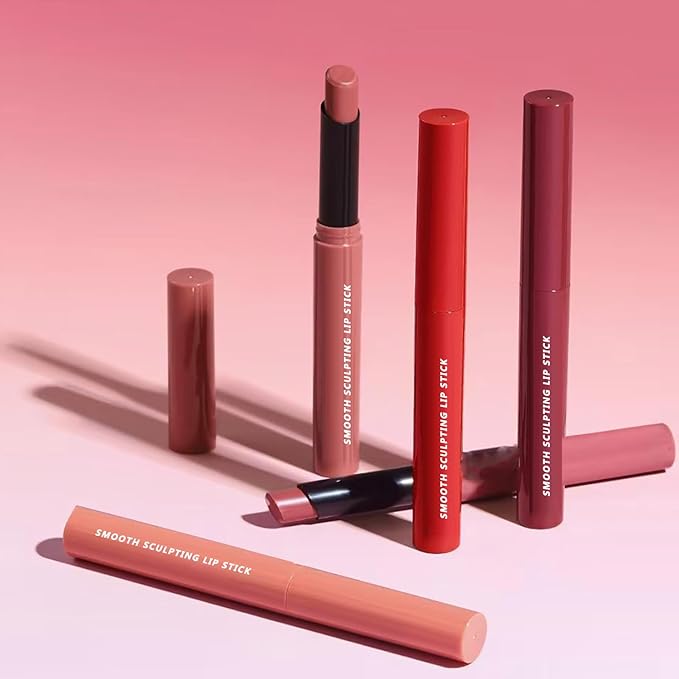 Matte Nude Red Lipstick For Women Highly Pigmented Lip stick Hypoallergenic Waterproof Long Lasting Lipsticks Quick Makeup Lightweight Portable # 01