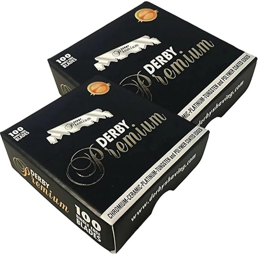200 "Derby Premium" Single Edge Razor Blades for straight razor