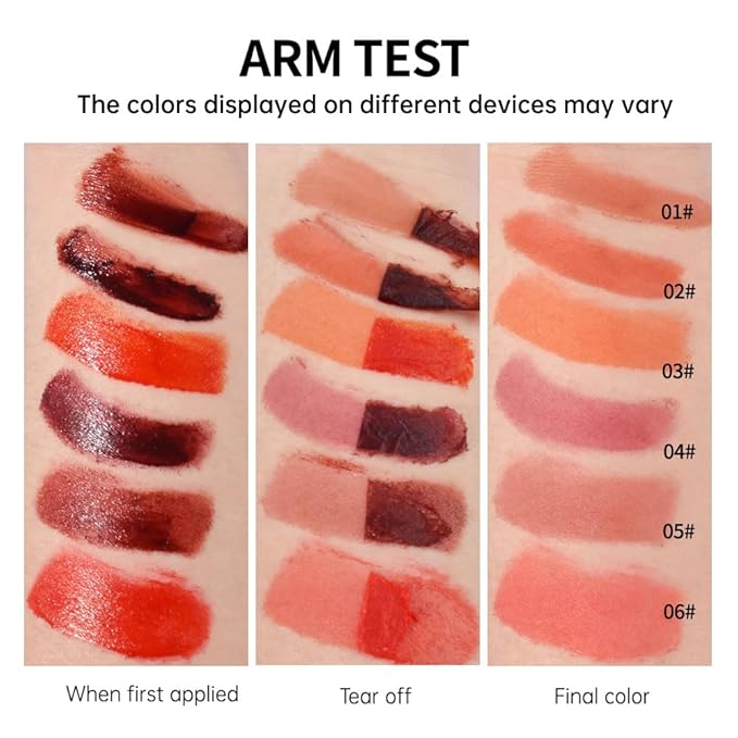 2-In-1 Peel Off Lip Stain Matte Finish Lip Liner Tattoo Peel-off Lip Tint Long Lasting All Day Lip Masque Waterproof Smudge-proof Transfer-proof, (1+2#Combination Pack, cinnamon+coral)