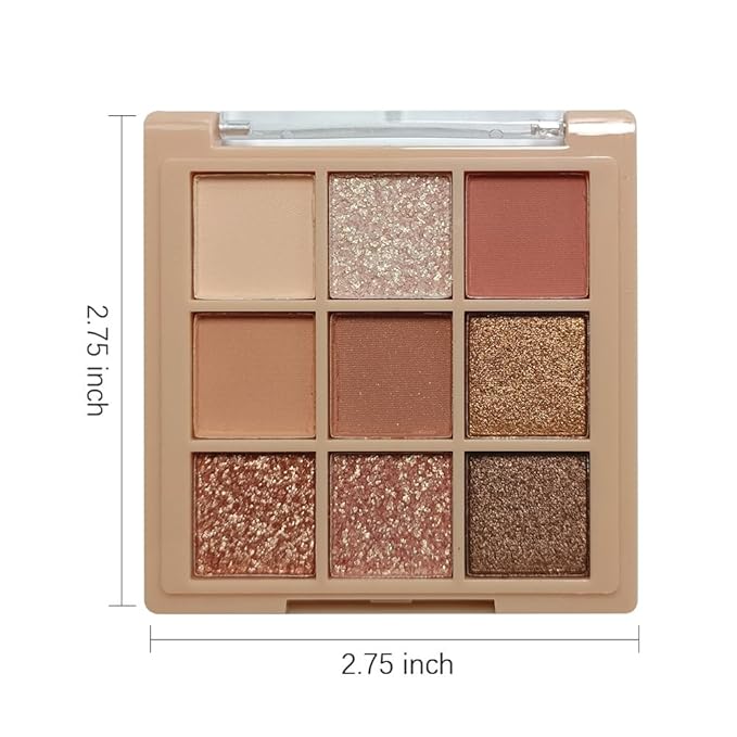 Eyeshadow Palette Makeup- 9 Colors Naked Pink Eyeshadow Palette Matte Shimmer Korean Natural Eye Shadow palettes Highly Pigmented Naturing-Looking Long Lasting (10#)