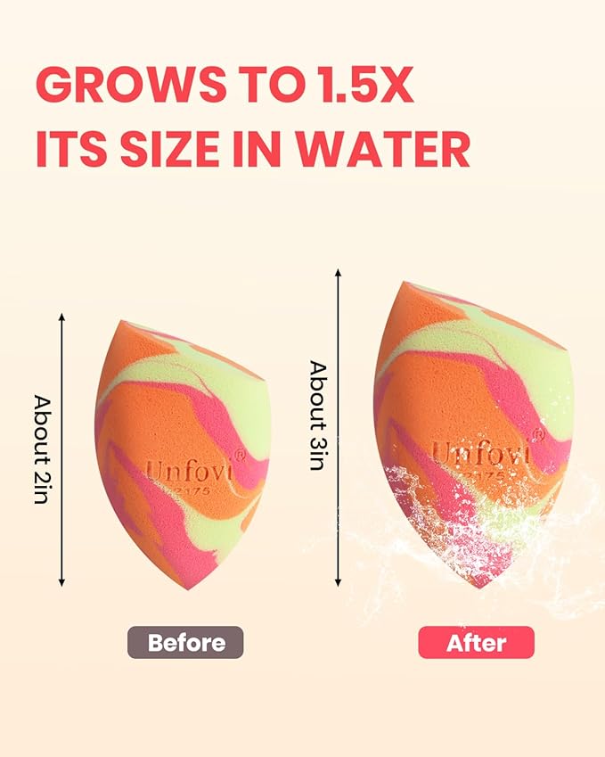 Random 3Pcs Makeup Sponges from 4 Colors, Tricolor Fusion Beauty Shape Makeup Sponge for Foundation, Concealer, Powder Cream and Liquid Application (Blind Box)