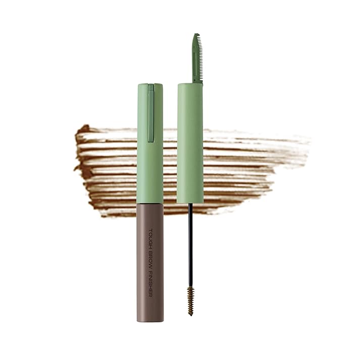 ENTROPY MAKEUP Tough Brow Finisher, 2-In-1 Brow Tint Mascara with Built-In Comb, Skinny Brush, Long-Lasting, Lightweight, Natural Hold and Soft Tint, Mocha Mousse