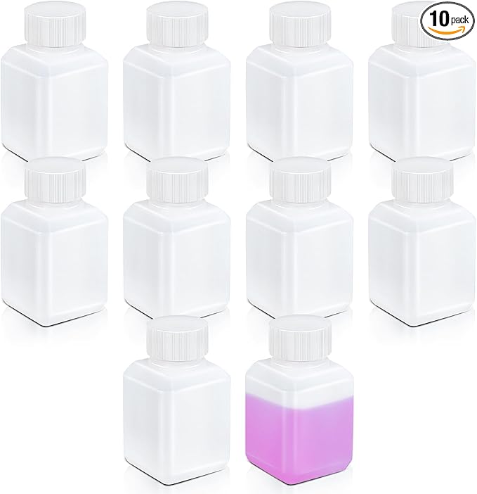 1oz/30ml Leak Proof Plastic Bottles with Caps for Liquids Sample, Reusable Small Bottles Containers for Travel, Camping and Hiking (Translucent, 10 Pcs)