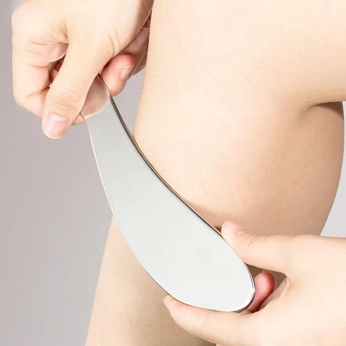 Gua sha Tool gua sha Stainless Steel iastm Tool Gussha Massage Tool Muscle Scraping Tool for Soft Tissue Therapy and Reduce Arms,Back, Legs, Neck Muscle Pain(DAOSHANB)…………