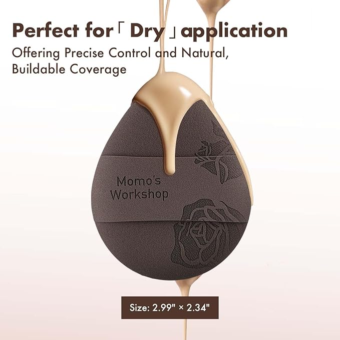 Rose Tatami Makeup Sponge Set,Double-Sided Egg Shape Rubycell for Liquid Foundations, Non-Absorbent & Fast Blending,Soft, Fluffy & Bouncy, 2 Beauty Puffs &Storage Case