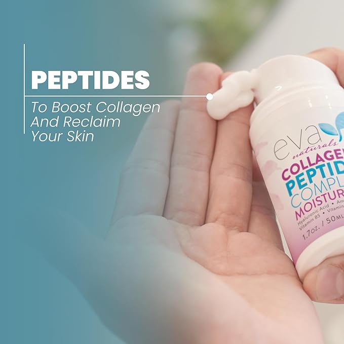 Eva Naturals Collagen Face Moisturizer Peptide - Anti-Wrinkle Facial Moisturizer For Face - Deeply Hydrating Multi-Peptide Collagen Boosting Face Cream, Facial Skin Care For Smoother Skin - 50ml