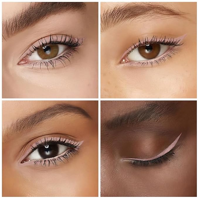 evpct Pale Mauve Long Wear Gel Eyeliner Pencils for Women, Mauve Eye Liner Pencil Pen Natural Makeup Glide Smooth, Eye Liner Waterproof Smudge Proof, Cream Eyeliner Lipstick Set, delineador de ojos