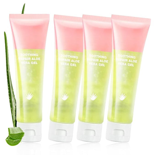 4PCS Moisturizing Gel for Face & Body,Non-sticky Gel After Sun Aloe Lotion Skin Care,Fast Absorbing Long Lasting Refreshing Hydrating Face Moisturizer for All Skin Types 02