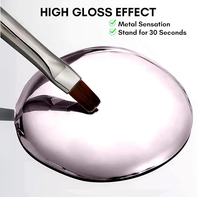 Makartt Chrome Gel Nail Polish: Metallic Gel Nail Polish, 8ml Rose Gold 3D Metal Painting Gel for Nail Art Soak off UV/LED Glossy Mirror Effect Nail Glue Gel for Home Salon DIY Manicure