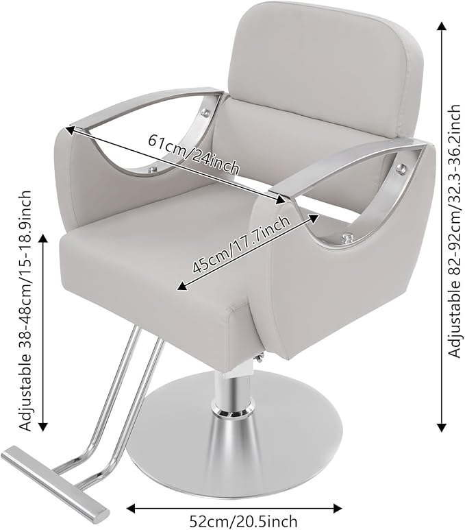 Barber Chair Salon Chair for Hair Stylist Adjustable Hydraulic Styling Chair with 360 Degrees Rolling Swivel for Salon Barbershop Tattoo Shampoo Beauty Equipment (White)